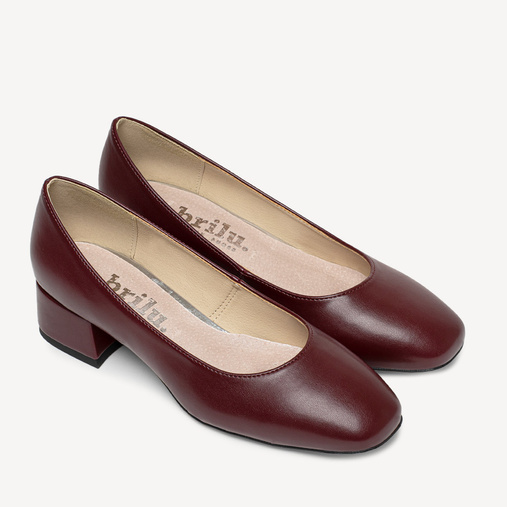 Czółenka na niskim obcasie Ember bordowe