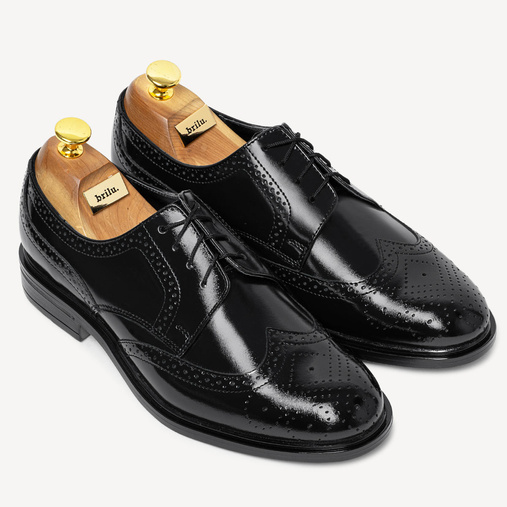 Wizytowe brogsy ze skóry naturalnej Seth czarne