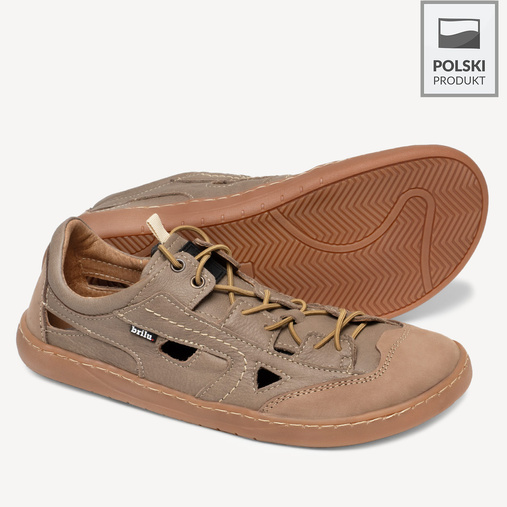 Męskie sandały trekkingowe barefoot Justin beżowe