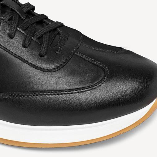 Skórzane sneakersy męskie Boston czarne