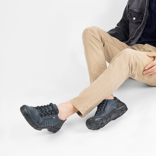 Buty trekkingowe skórzane Hektor niebieskie