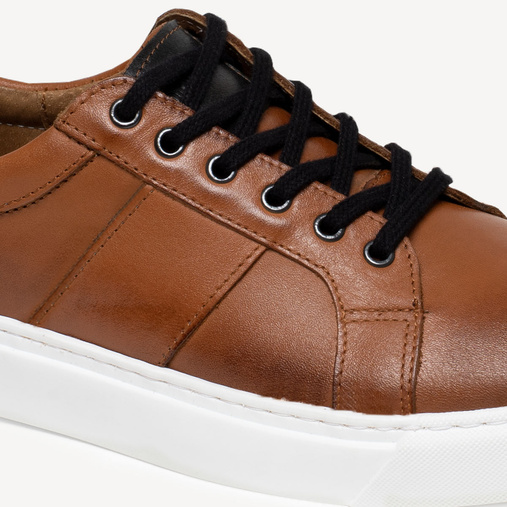 Skórzane sneakersy męskie Tyson brązowe
