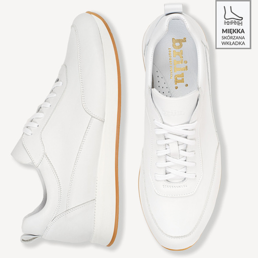 Skórzane sneakersy męskie Davis białe