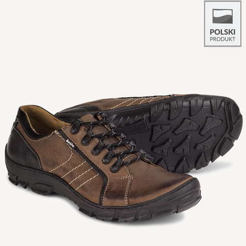 Buty trekkingowe skórzane Hektor brązowe