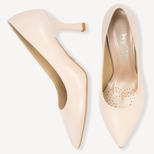 Ślubne klasyczne szpilki Cynthia cieliste ecru