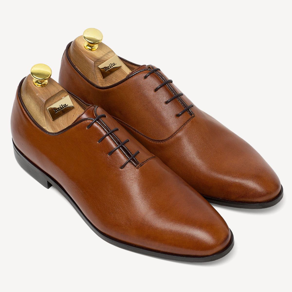 Unikatowe skórzane półbuty męskie Federico brązowe