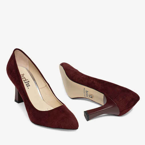 Klasyczne zamszowe szpilki Damaris bordowe