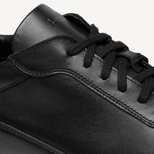 Skórzane sneakersy męskie Davis czarne