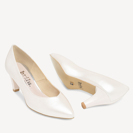 Ślubne perłowe klasyczne szpilki Freesia ivory