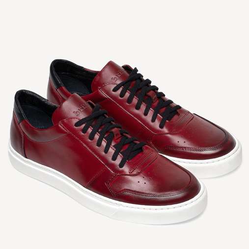 Skórzane sneakersy męskie Jayden czerwone