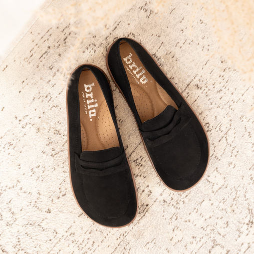 Zamszowe mokasyny damskie barefoot Zahra czarne