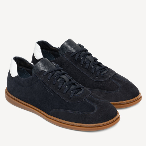 Skórzane sneakersy męskie Walker granatowe