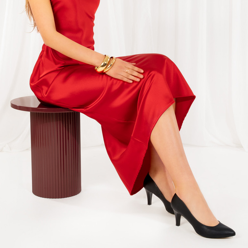 Klasyczne eleganckie licowe szpilki Dalia czarne