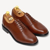 Skórzane wizytowe półbuty męskie oksfordy Bristol brązowe