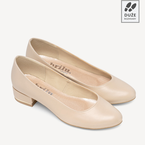 Klasyczne licowe balerinki Erin beżowe
