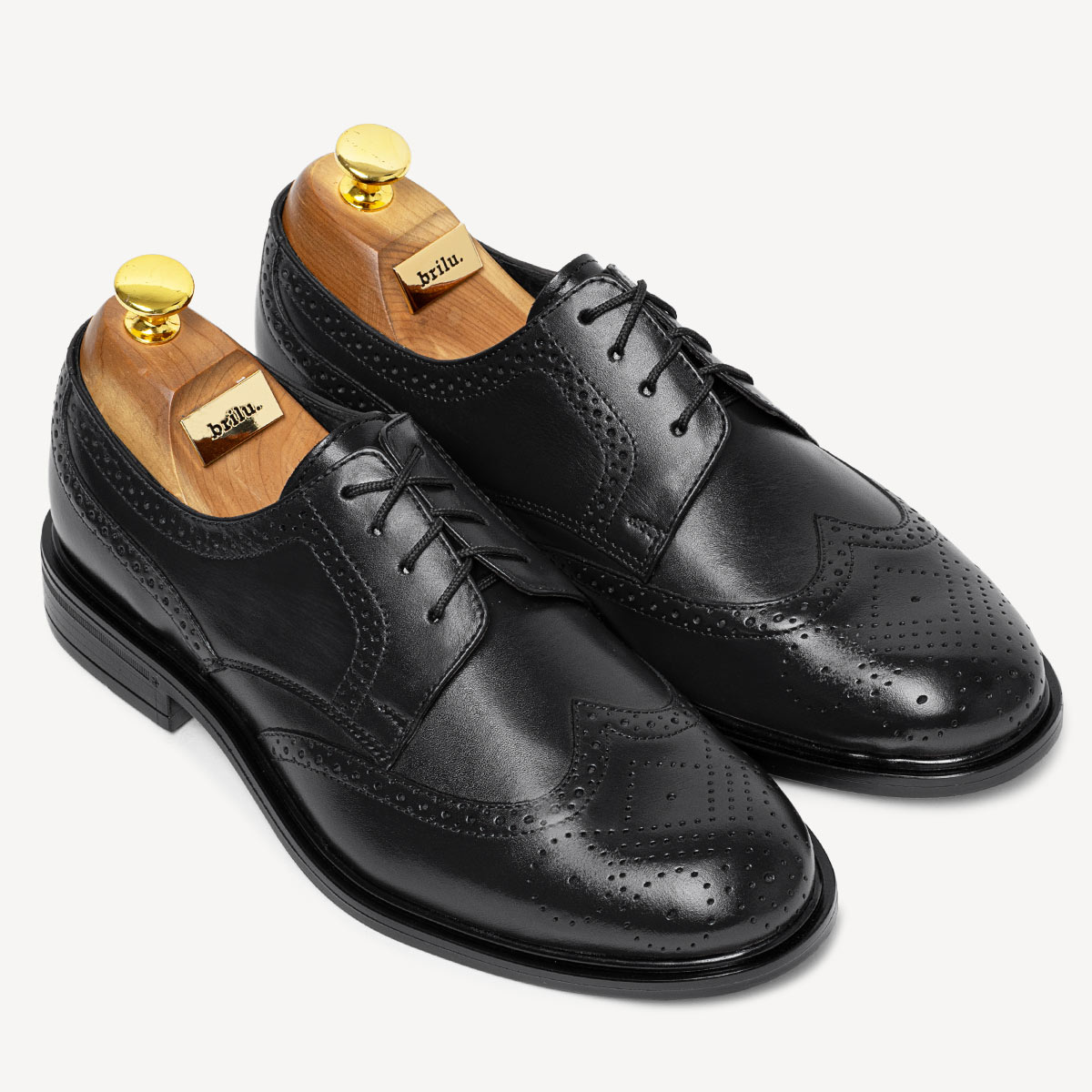 Wizytowe brogsy ze skóry naturalnej Seth czarne