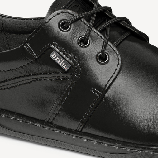 Skórzane licowe buty męskie barefoot Marvin czarne