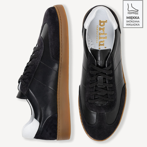 Skórzane sneakersy męskie Callen czarne