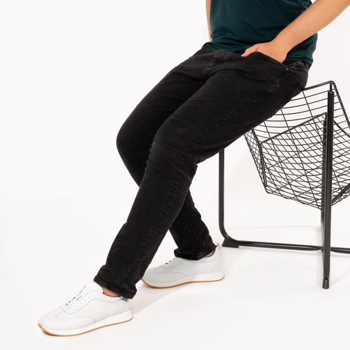 Skórzane sneakersy męskie Boston białe