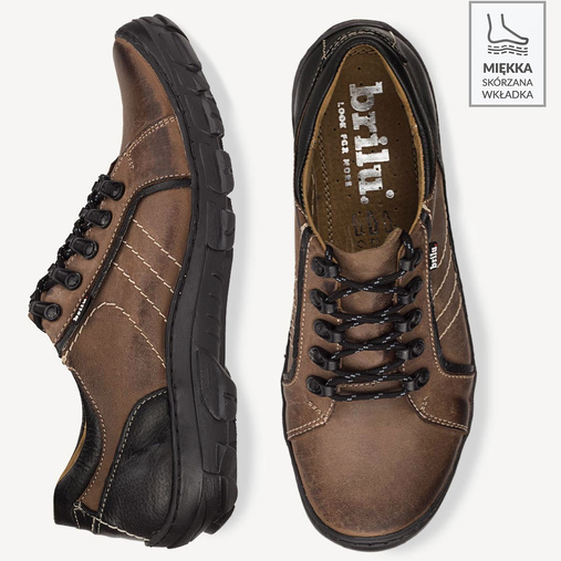 Buty trekkingowe skórzane Hektor brązowe