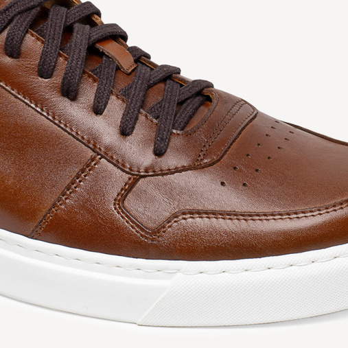 Skórzane sneakersy męskie Jayden brązowe
