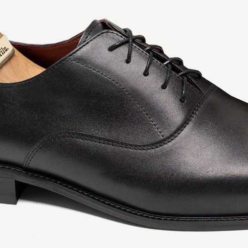 Skórzane wizytowe półbuty męskie XXL Adam czarne