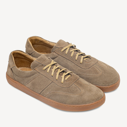 Skórzane minimalistyczne sneakersy barefoot Davos beżowe
