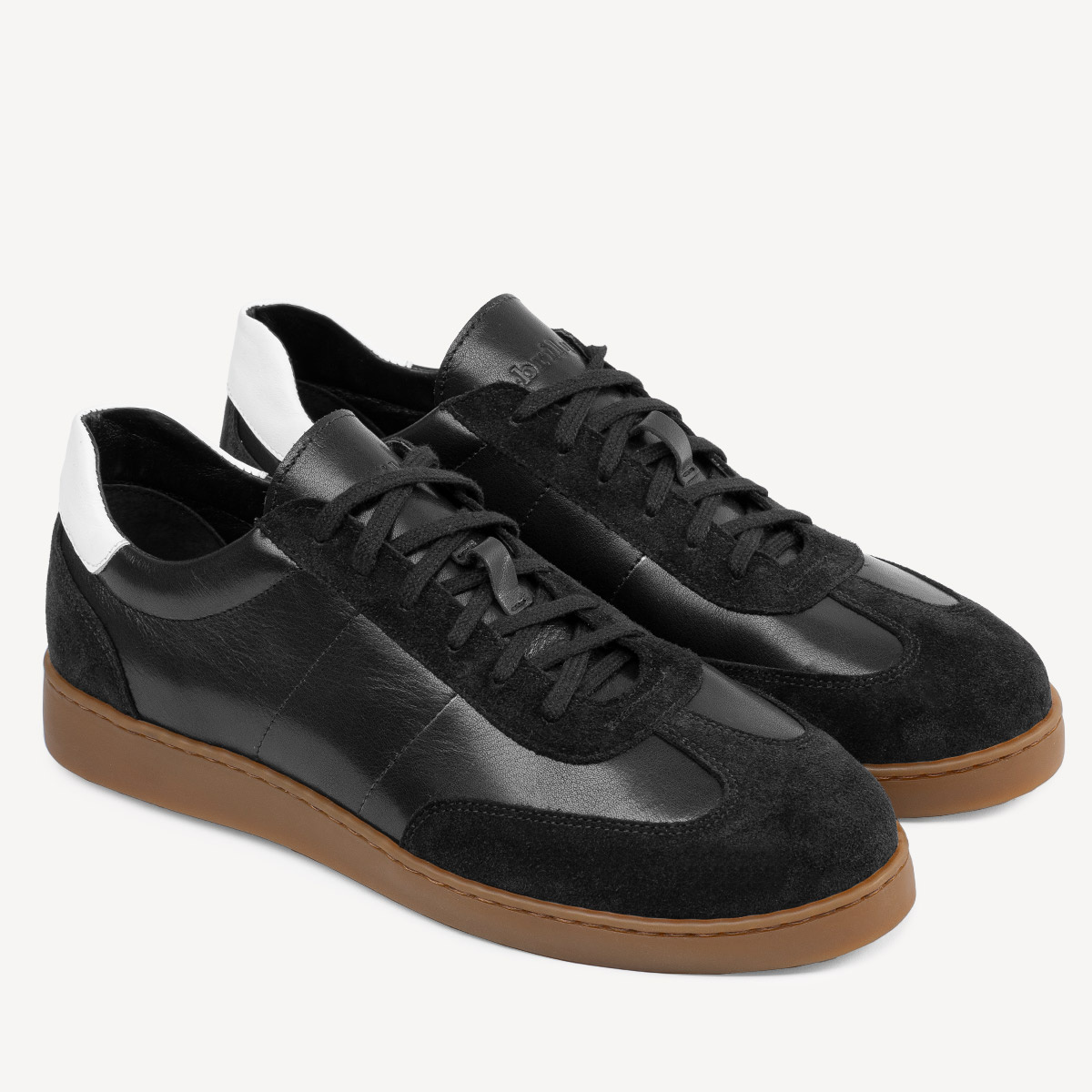 Skórzane sneakersy męskie Everett czarne