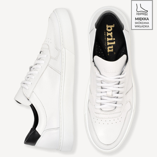 Skórzane sneakersy męskie Jayden białe