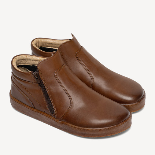 Skórzane trzewiki męskie barefoot Anders brązowe