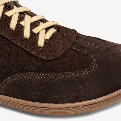 Zamszowe damskie sneakersy barefoot Everest ciemny brąz