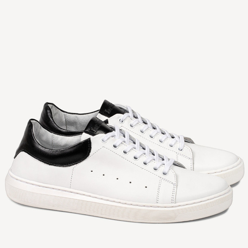 Męskie skórzane sneakersy trampki Drake białe