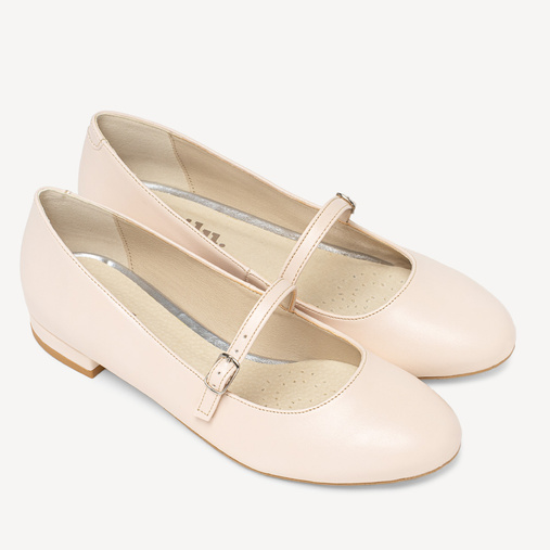 Ślubne balerinki z paskiem Eden cieliste ecru