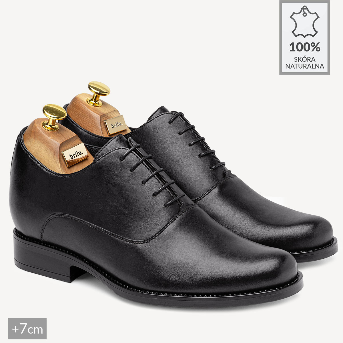 Męskie podwyższające buty wizytowe James czarne