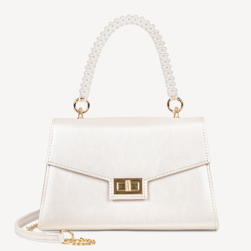 Ślubna kopertówka z perełkową rączką Sylvia ivory