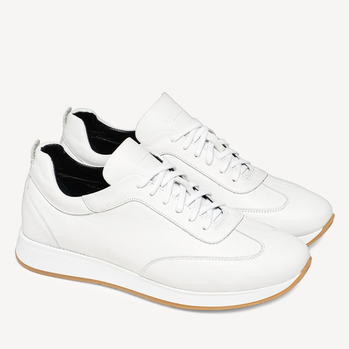 Skórzane sneakersy męskie Boston białe