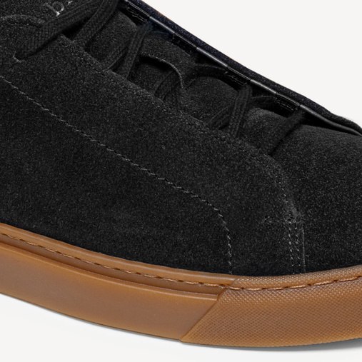 Męskie skórzane zamszowe sneakersy Edison czarne