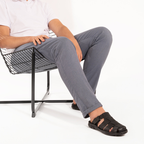 Skórzane klapki męskie Alphred czarne