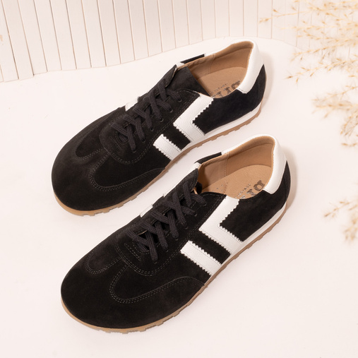 Skórzane sneakersy barefoot damskie anatomiczne Journey czarne