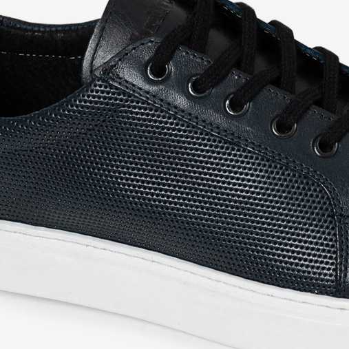 Skórzane sneakersy męskie Phill granatowe