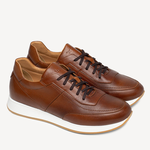 Skórzane sneakersy męskie Ryder jasny brąz