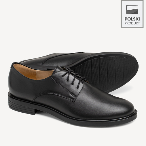 Skórzane sznurowane półbuty damskie Jennesy czarne