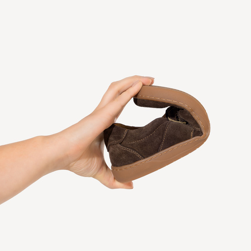 Skórzane minimalistyczne sneakersy barefoot Davos brązowe