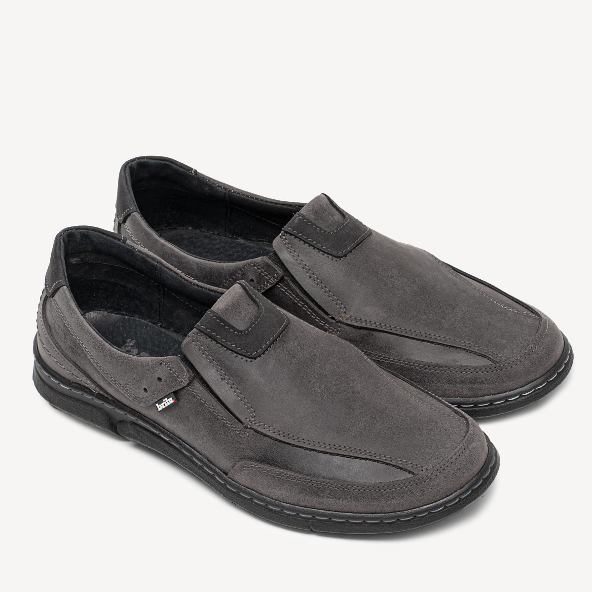 Skórzane półbuty wkładane Rodrigo szare