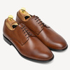 Skórzane wizytowe półbuty męskie derby Lewis brązowe