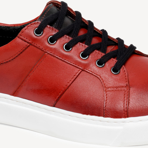 Skórzane sneakersy męskie Tyson czerwone