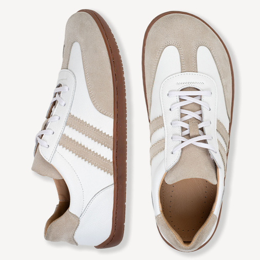 Skórzane sneakersy barefoot Jordyn białe