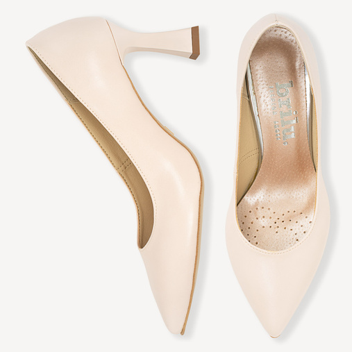 Ślubne klasyczne szpilki Camilia cieliste ecru