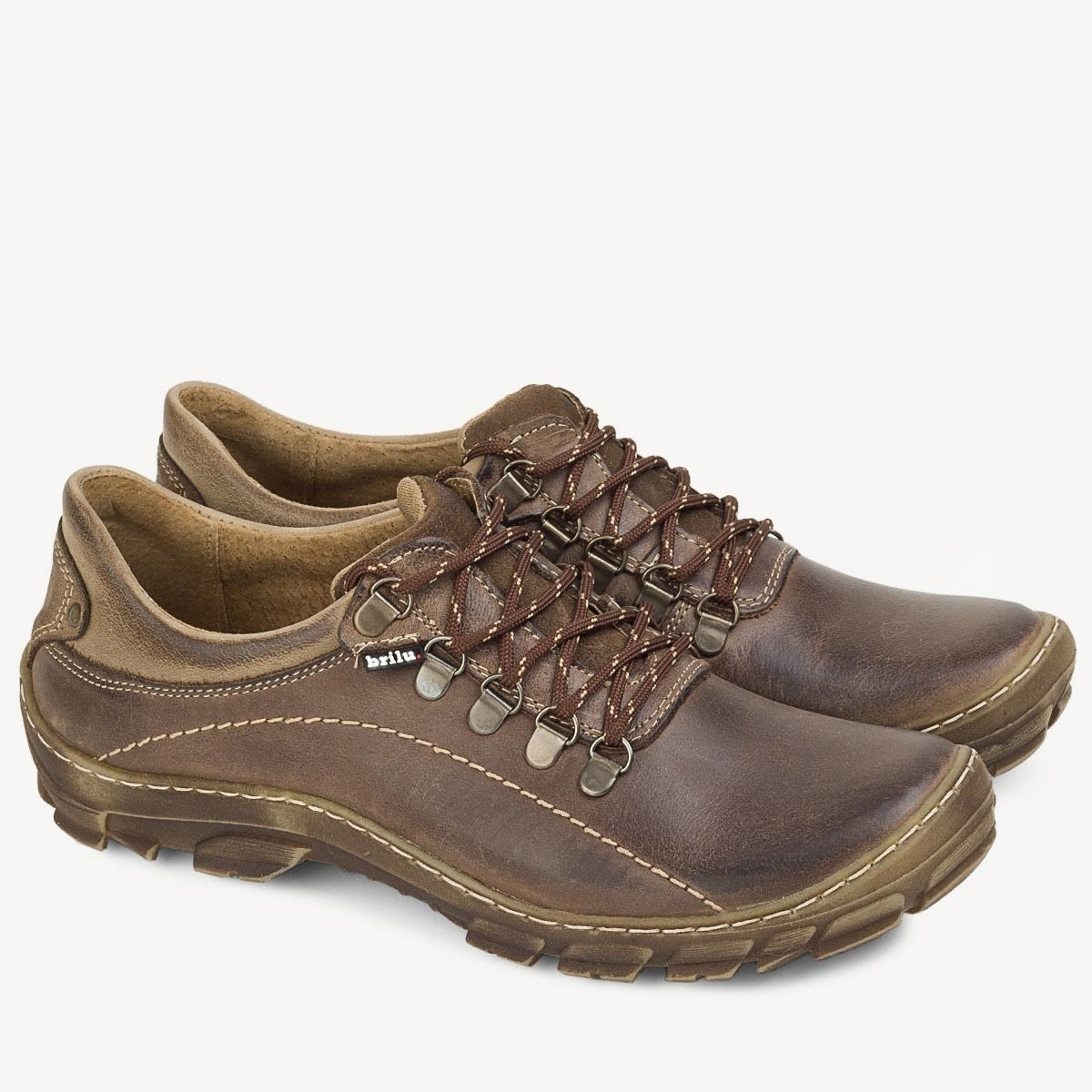 Męskie buty trekkingowe skórzane David brązowe
