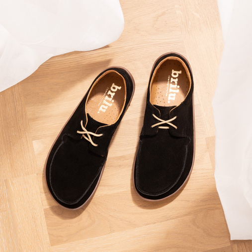 Skórzane mokasyny damskie barefoot Rubby czarne